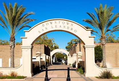 Gates at the entrance to Downtown San Leandro, California
